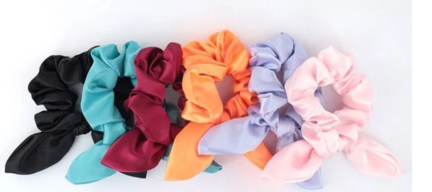 Satin Scrunchies With Bow - Image 4