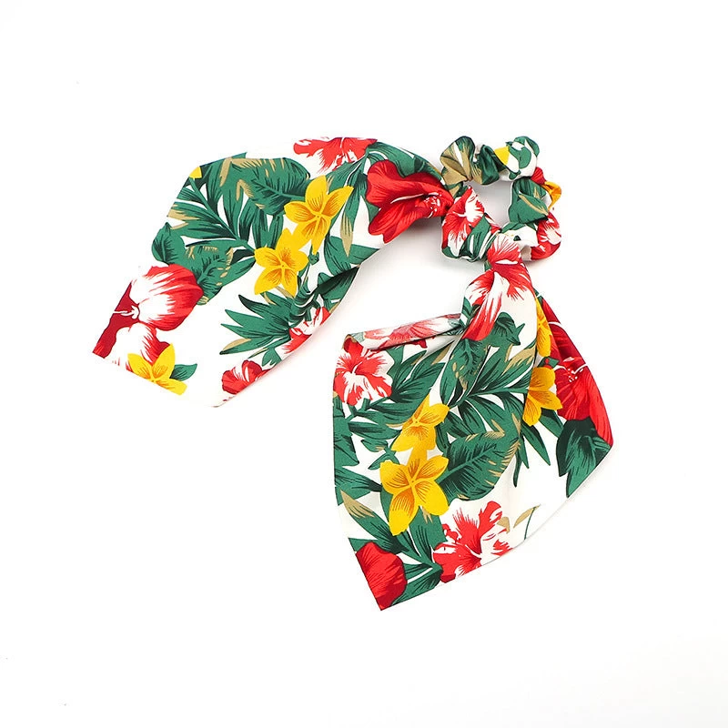 Forest Floral Chiffon Scrunchies With Scarf - Image 8