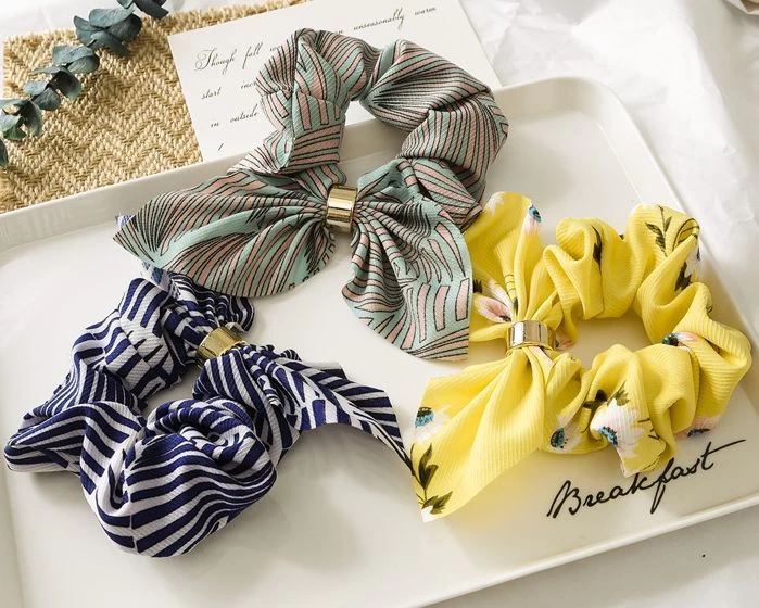 Buckle Scrunchies With Bow - Image 3