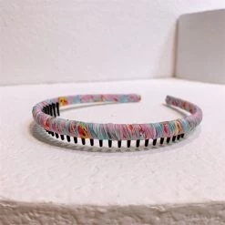 Rainbow Cartoon Prints Ruched Headband With Teeth