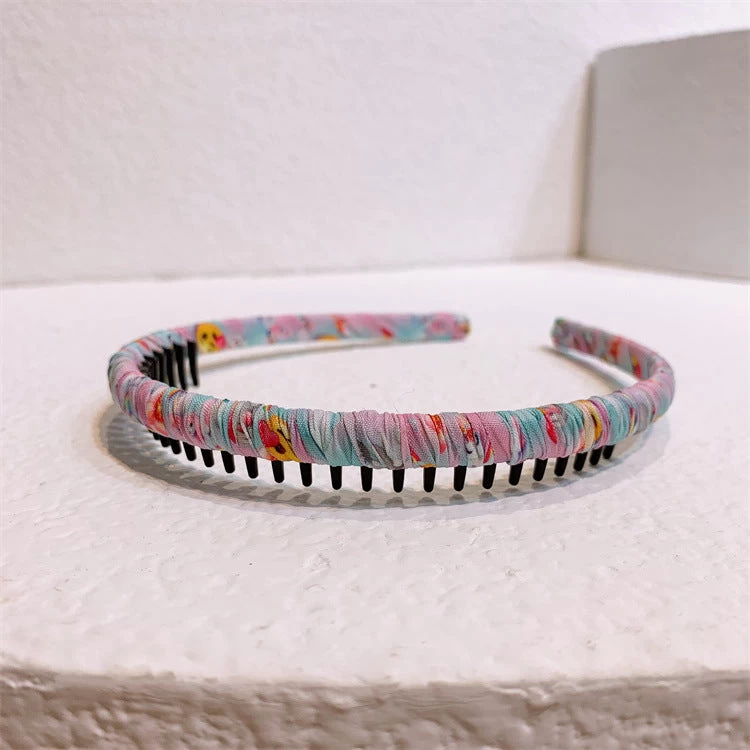 Rainbow Cartoon Prints Ruched Headband With Teeth