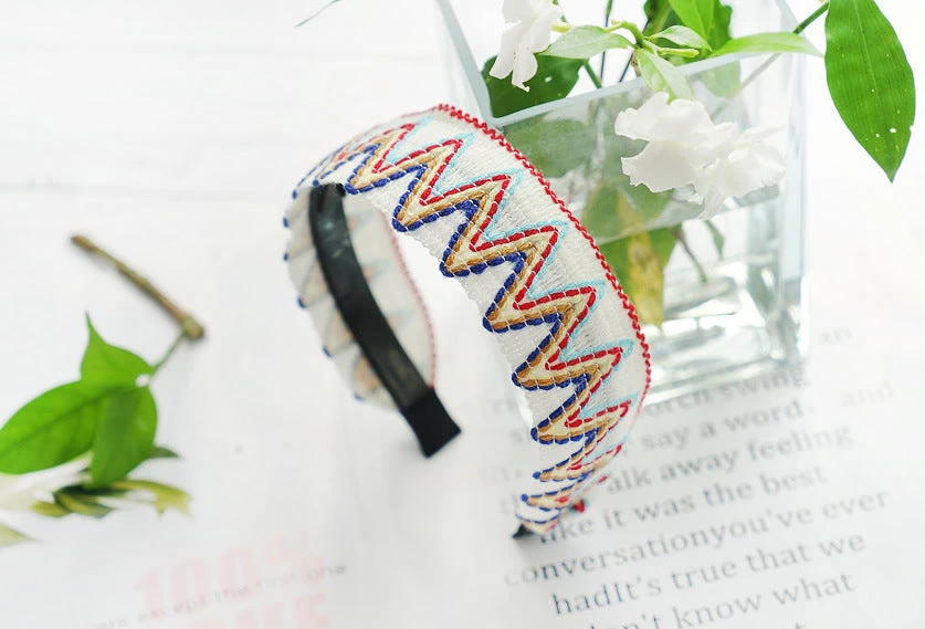 Knitted Rainbow Waves Headband - Image 6