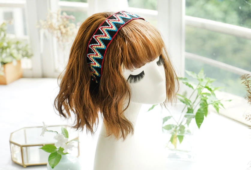 Knitted Rainbow Waves Headband - Image 2