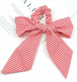 Gingham Scrunchies With Large Bow