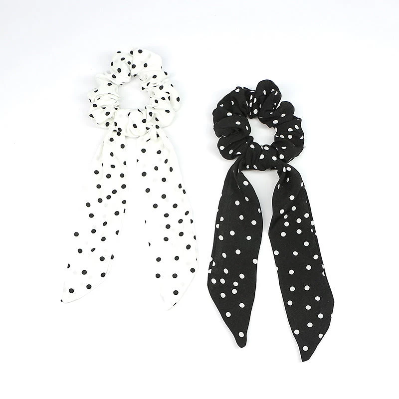 Polka Dots Scrunchies With Scarf - Image 6