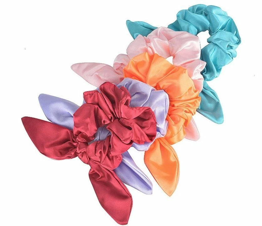 Satin Scrunchies With Bow - Image 3