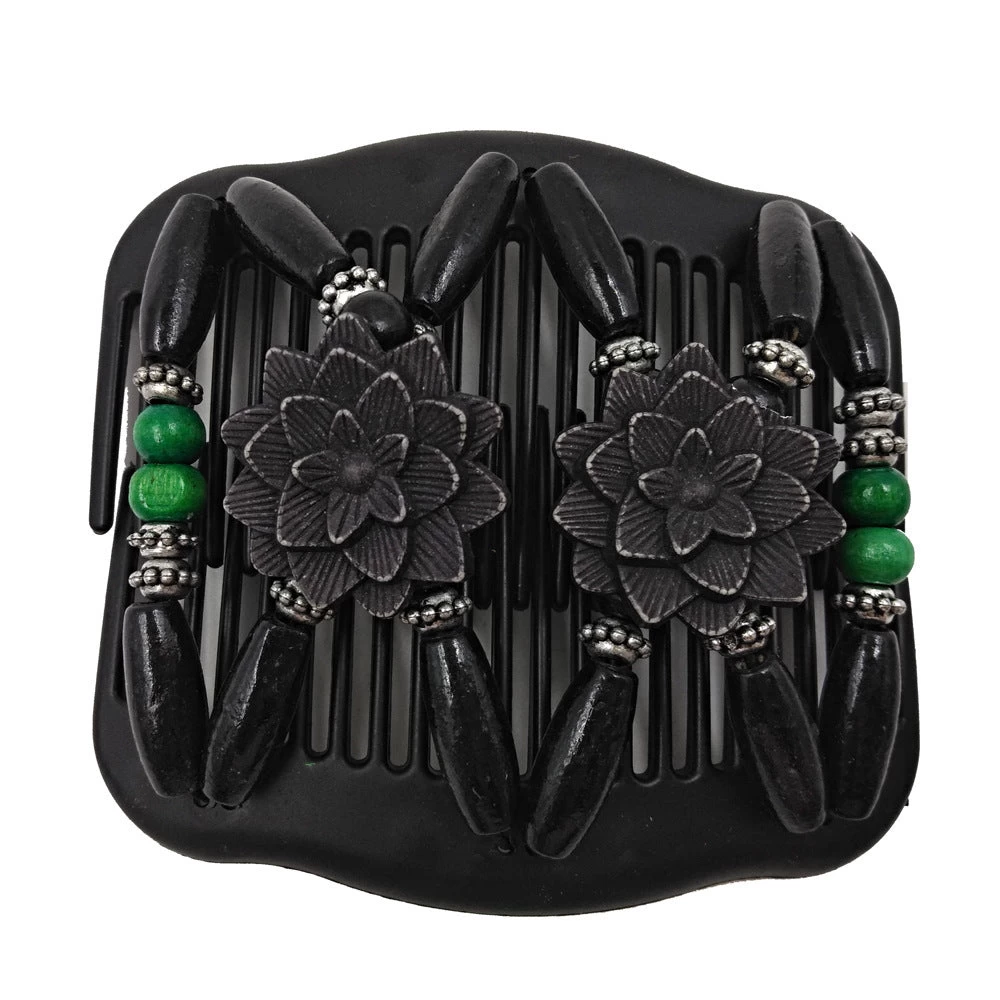 Floral Wooden Beads Butterfly Hair Comb - Image 7