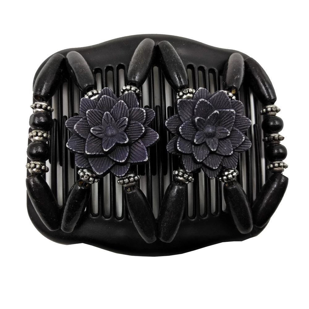 Floral Wooden Beads Butterfly Hair Comb - Image 4