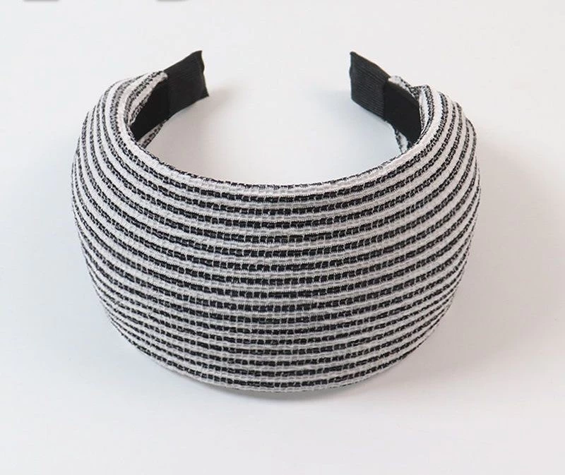 Strips Patterned Plain Flat Wide Headband - Image 4