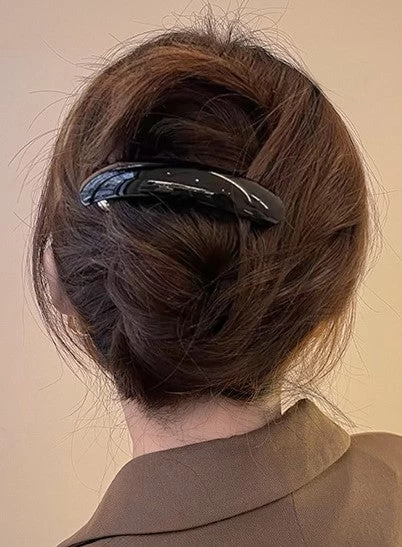Smooth Resin Arch Rectangle Barrette - Image 2