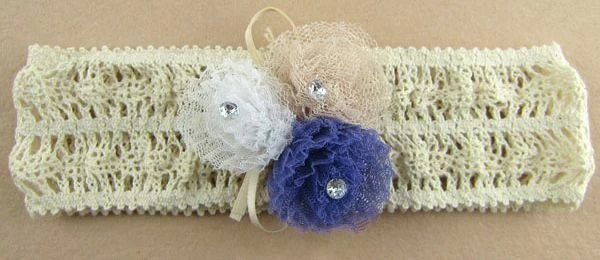 Small Flowers Lace Stretch Headband - Image 4