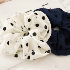 Over-size Polka Dots Chiffon Scrunchies