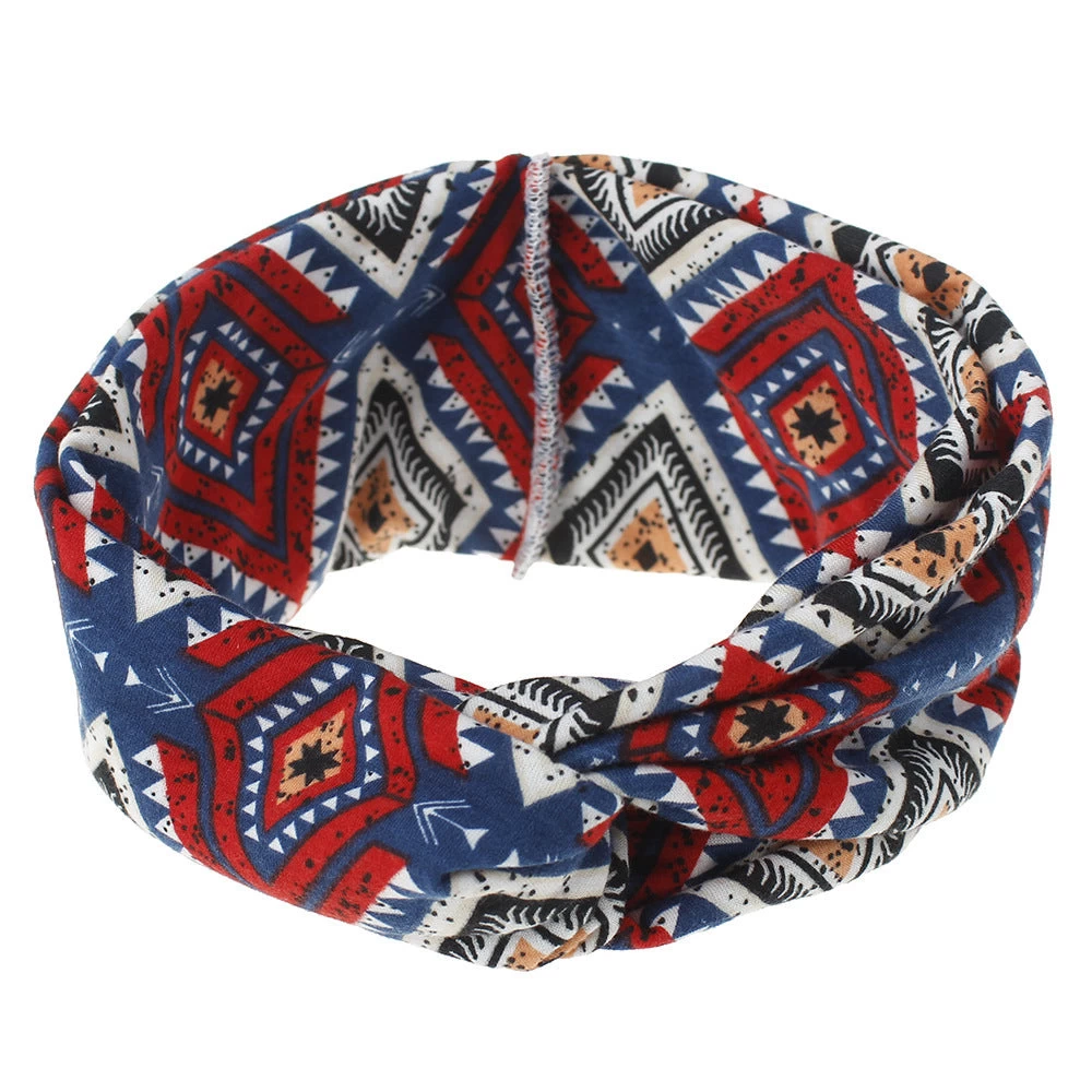 Multicoloured Diamond Patterned Turban Headband - Image 9