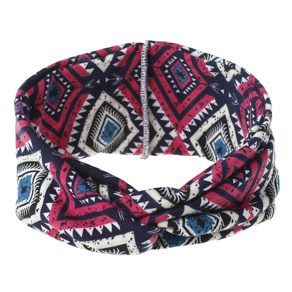 Multicoloured Diamond Patterned Turban Headband - Image 5