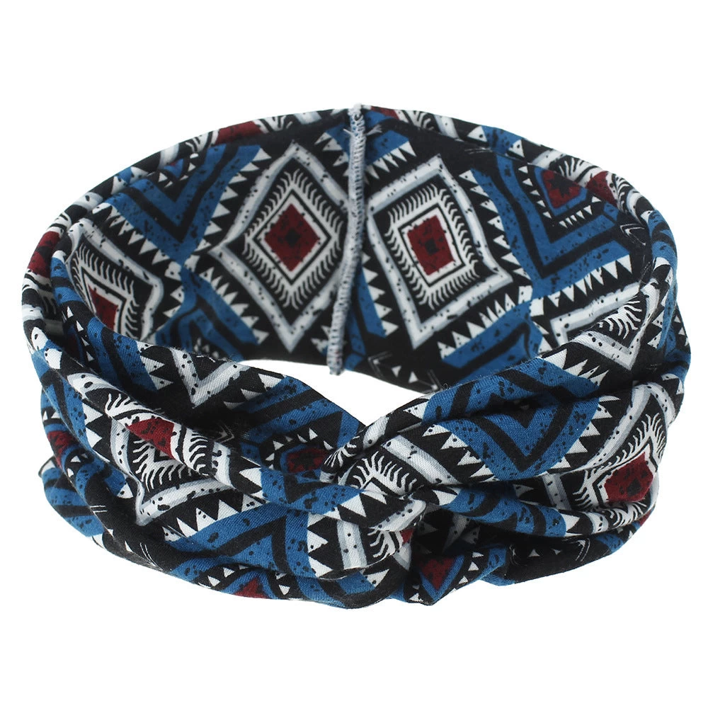 Multicoloured Diamond Patterned Turban Headband - Image 7