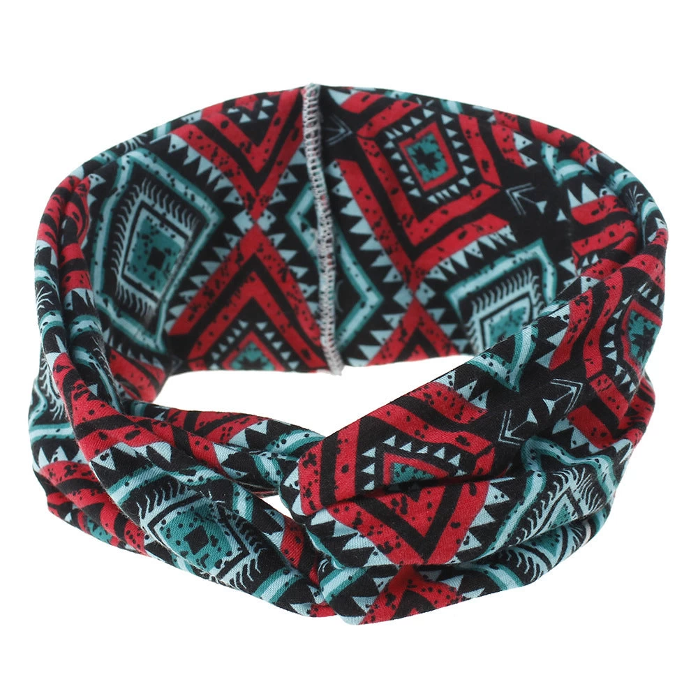 Multicoloured Diamond Patterned Turban Headband - Image 6