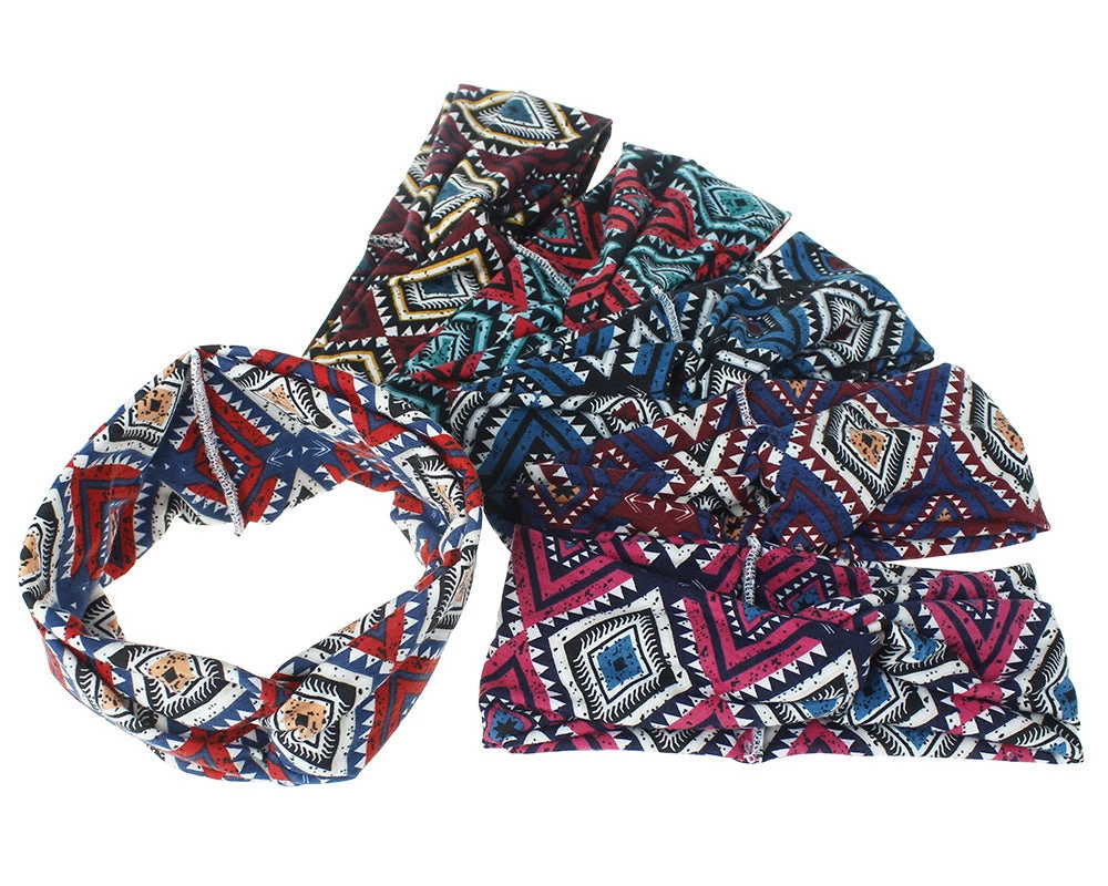 Multicoloured Diamond Patterned Turban Headband - Image 2