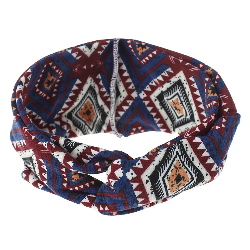 Multicoloured Diamond Patterned Turban Headband - Image 4