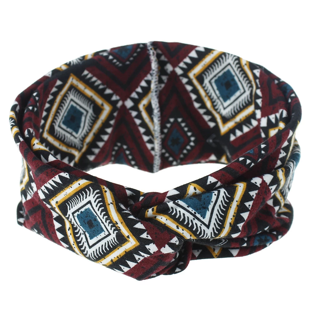 Multicoloured Diamond Patterned Turban Headband - Image 8