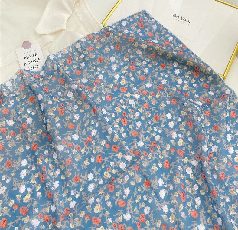 Flowers Print Square Scarf - Image 7