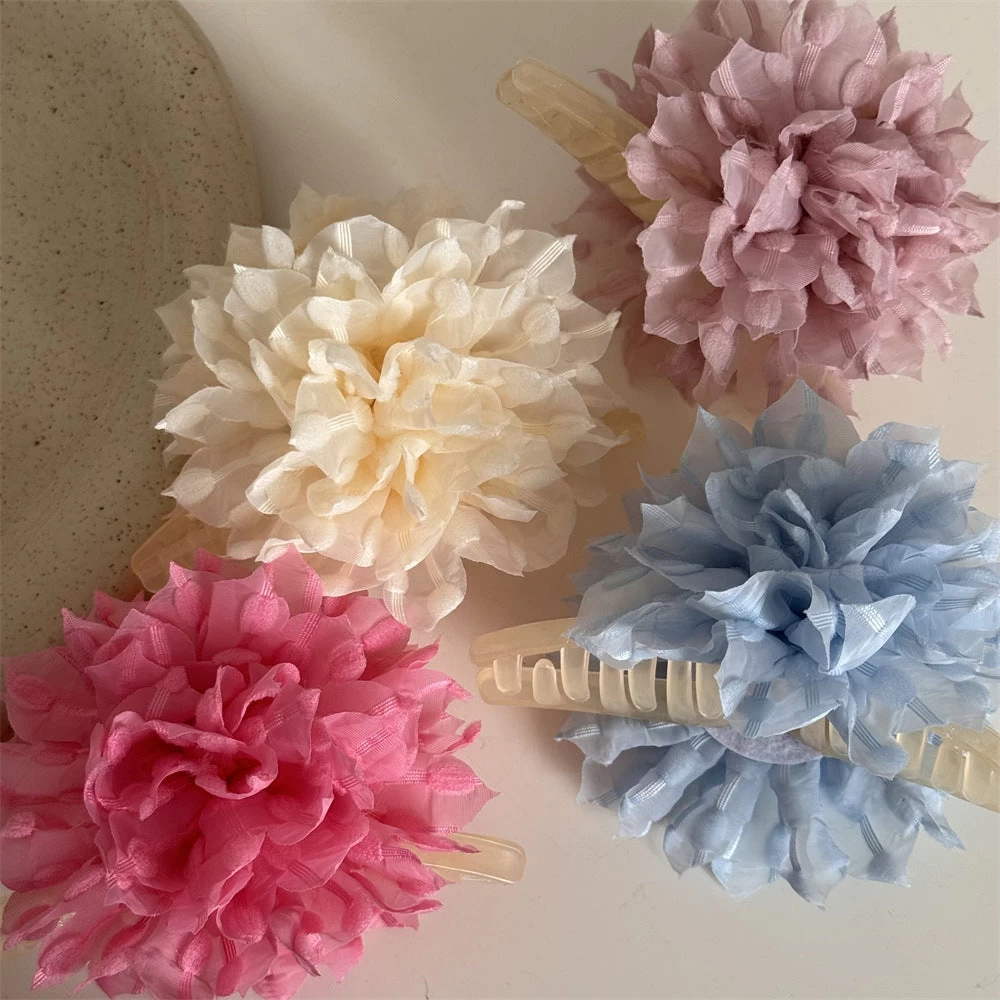 Chiffon Flowers Large Hair Claw - Image 2