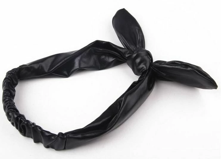 Soft Leather Bow-knot Stretch Headband - Image 2