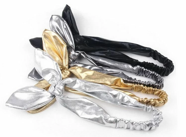 Soft Leather Bow-knot Stretch Headband - Image 4