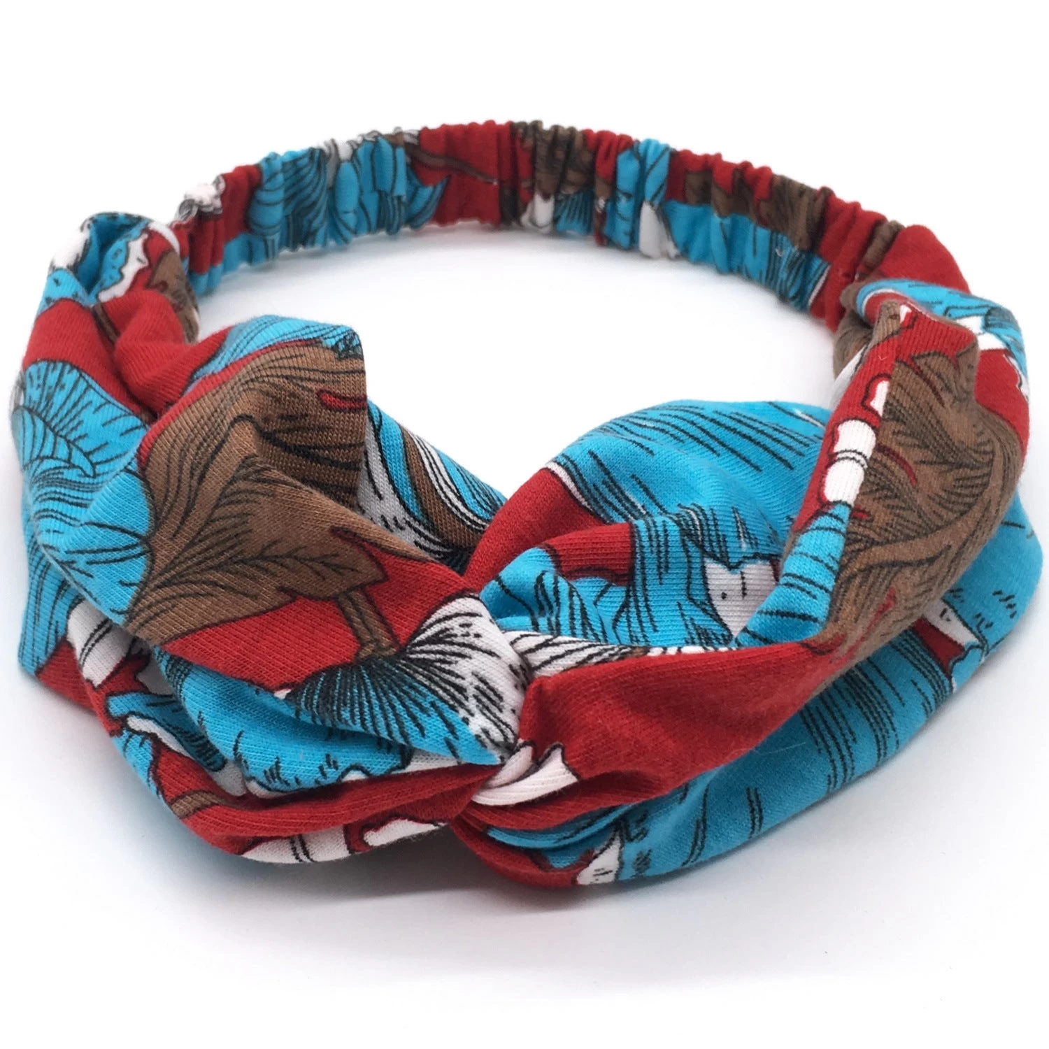 Printed Twist Front Cotton Elastic Headband - Image 5
