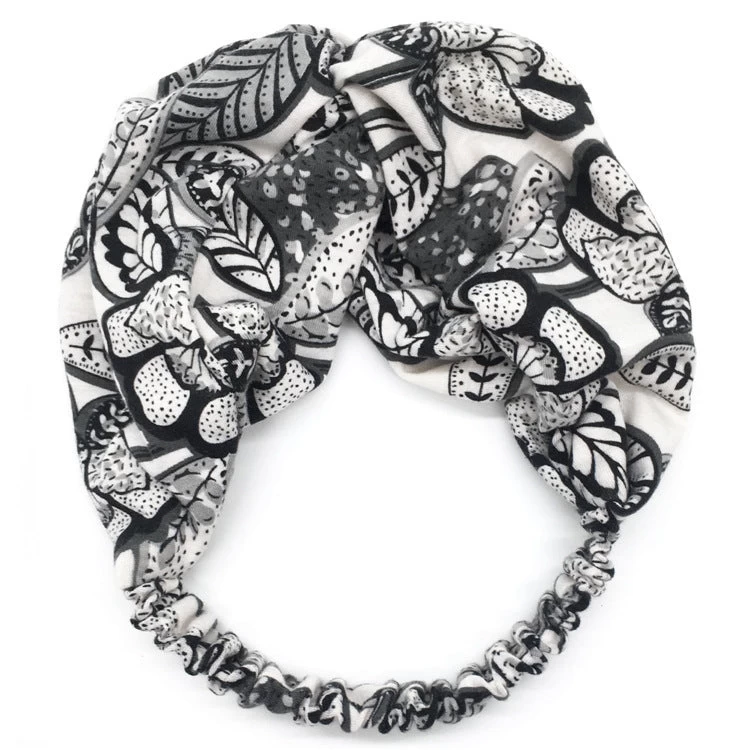 Printed Twist Front Cotton Elastic Headband - Image 12