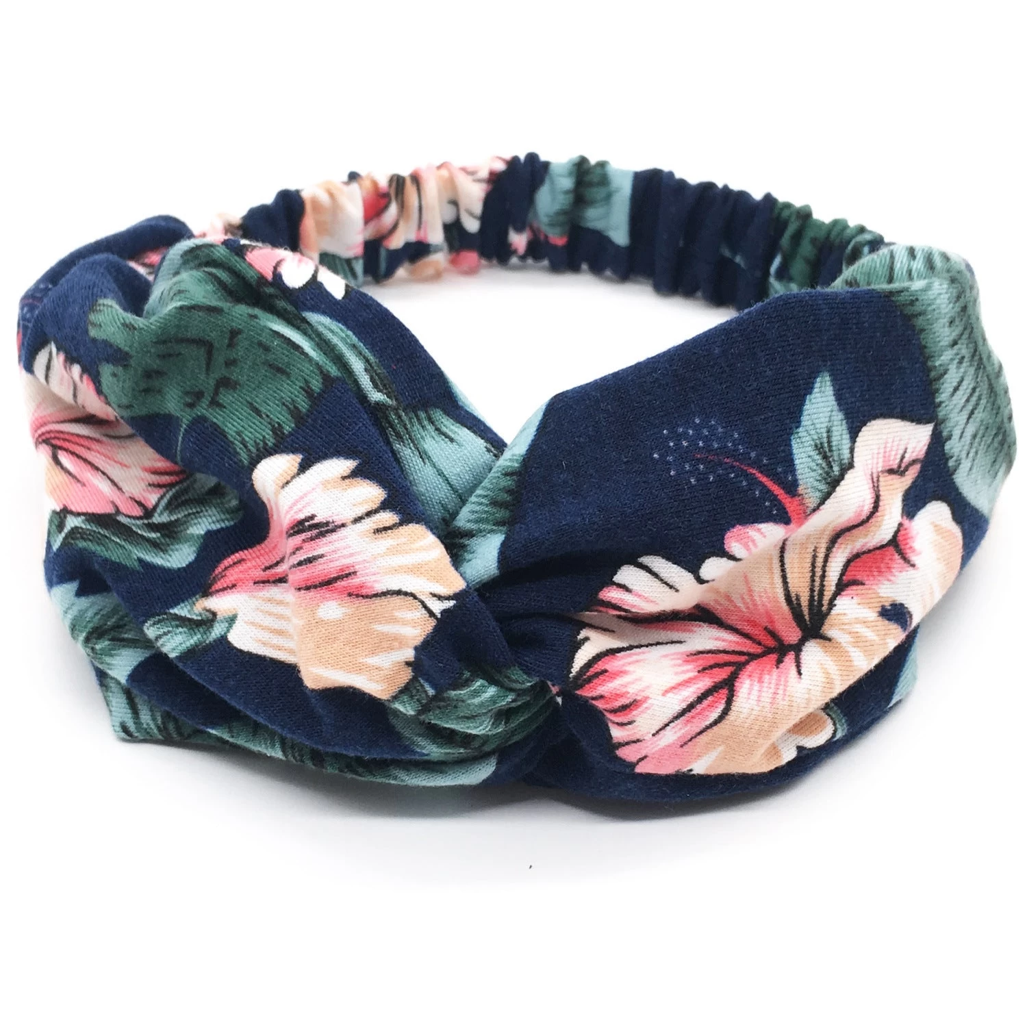 Printed Twist Front Cotton Elastic Headband - Image 4