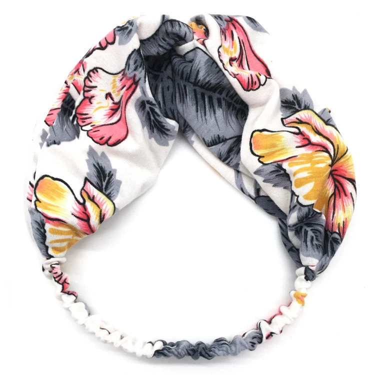 Printed Twist Front Cotton Elastic Headband - Image 11