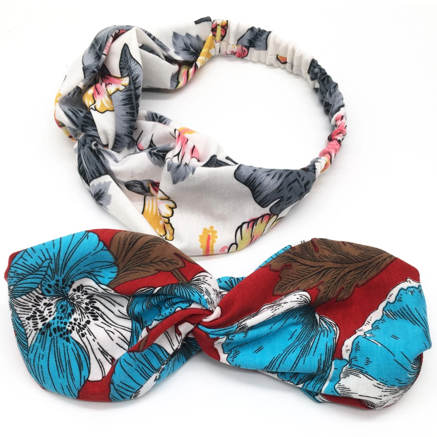 Printed Twist Front Cotton Elastic Headband - Image 3
