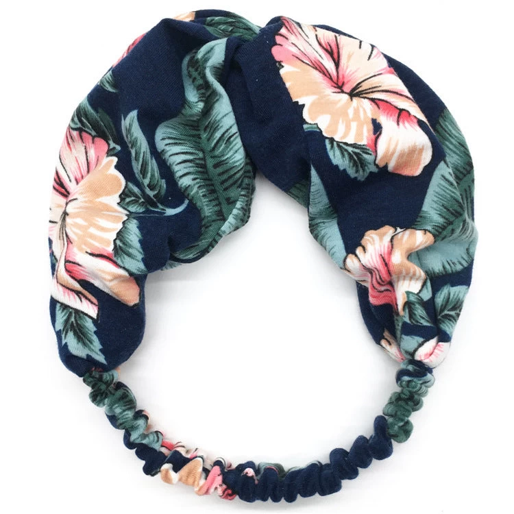Printed Twist Front Cotton Elastic Headband - Image 9