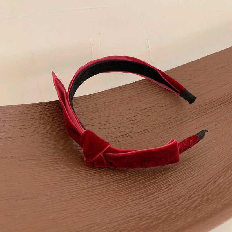 Velvet Headband With Bow - Image 2