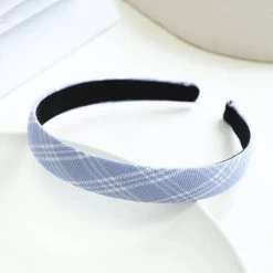 2cm-wide Blue Plaids Headband