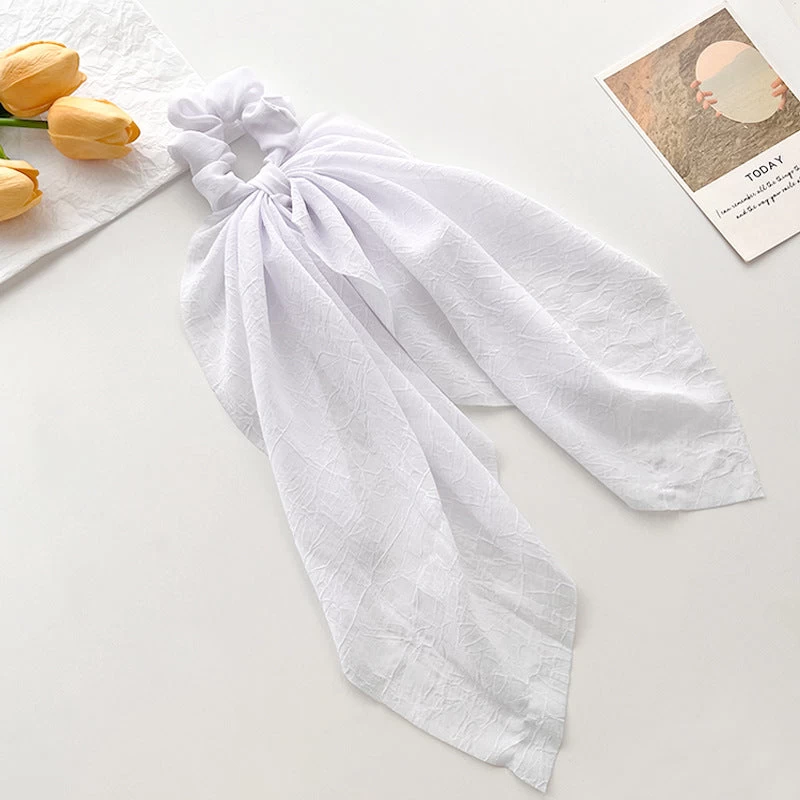 Chiffon Plain Scrunchies With Long Tail - Image 8