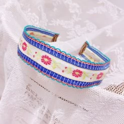 Embroidered Small Flowers Wire Headband