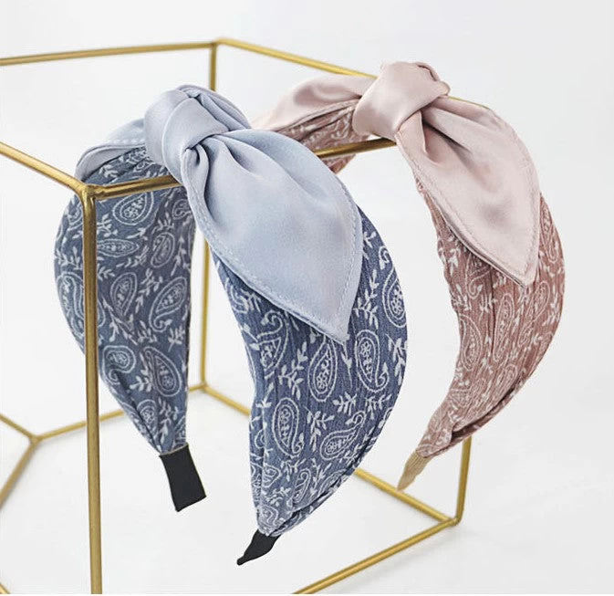 Paisley Patterned Headband With Bow - Image 3