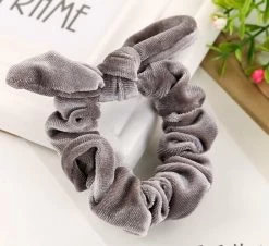 Velvet Scrunchies With Small Bow