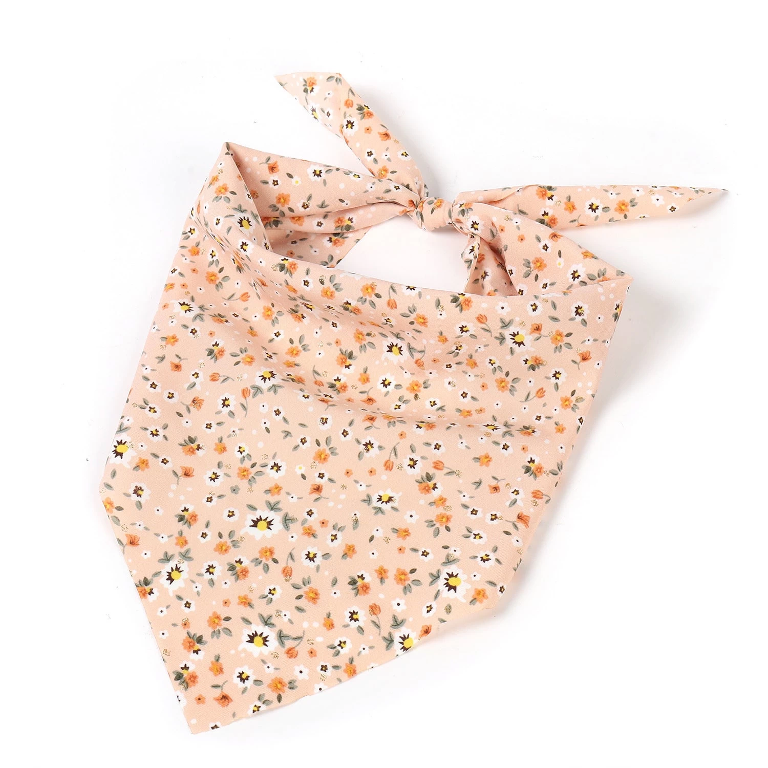 Country Flowers Print Tie-up Triangle Scarf - Image 8