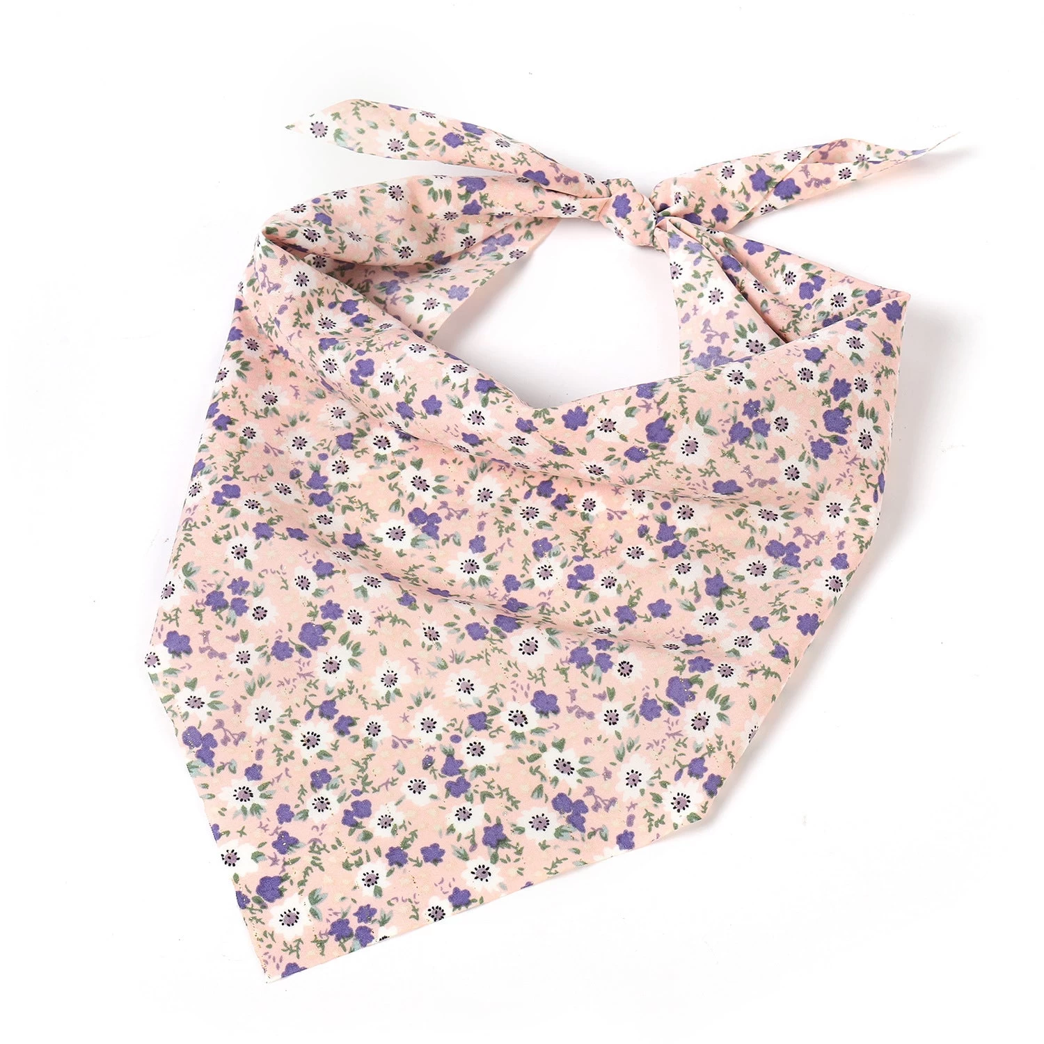 Country Flowers Print Tie-up Triangle Scarf - Image 6