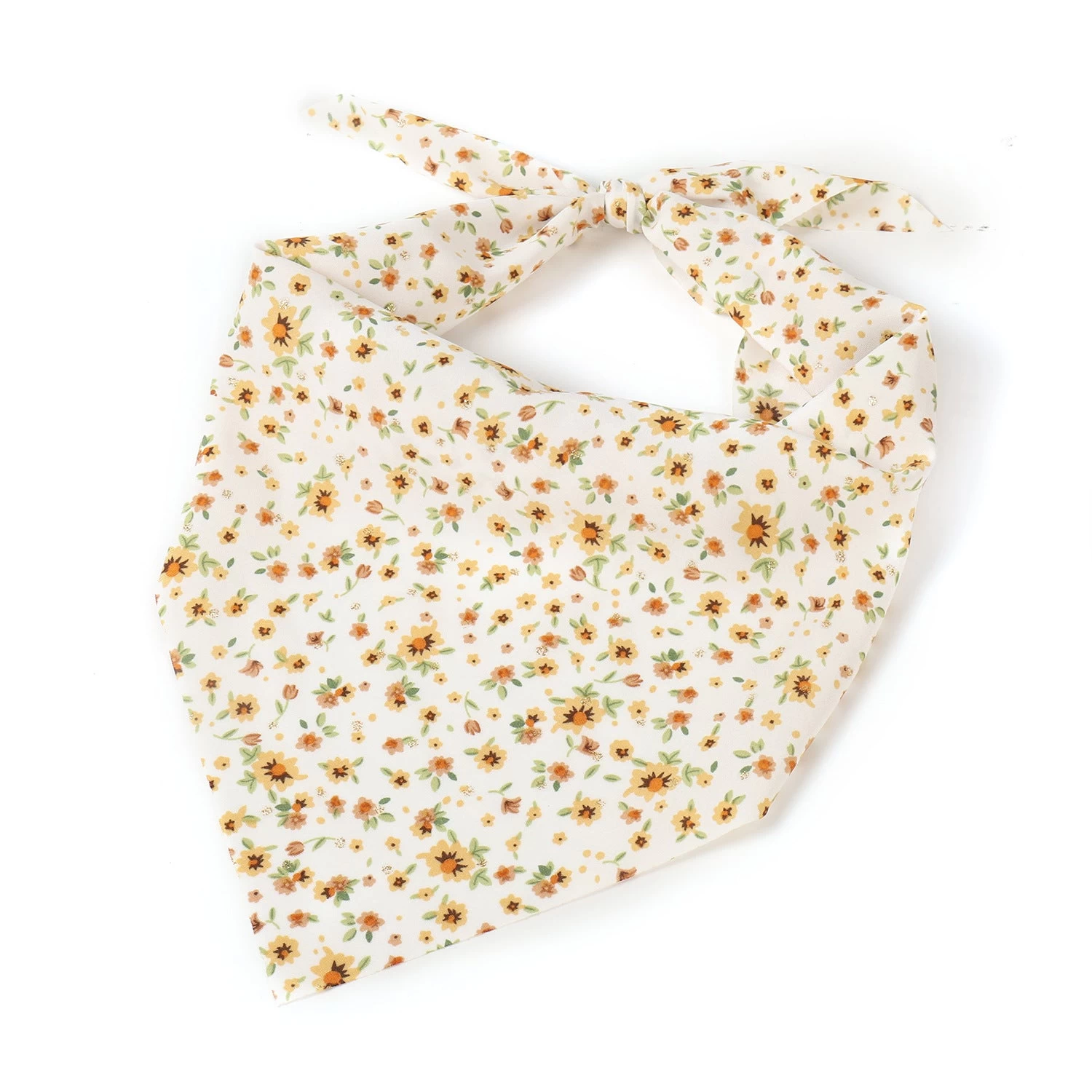 Country Flowers Print Tie-up Triangle Scarf - Image 4