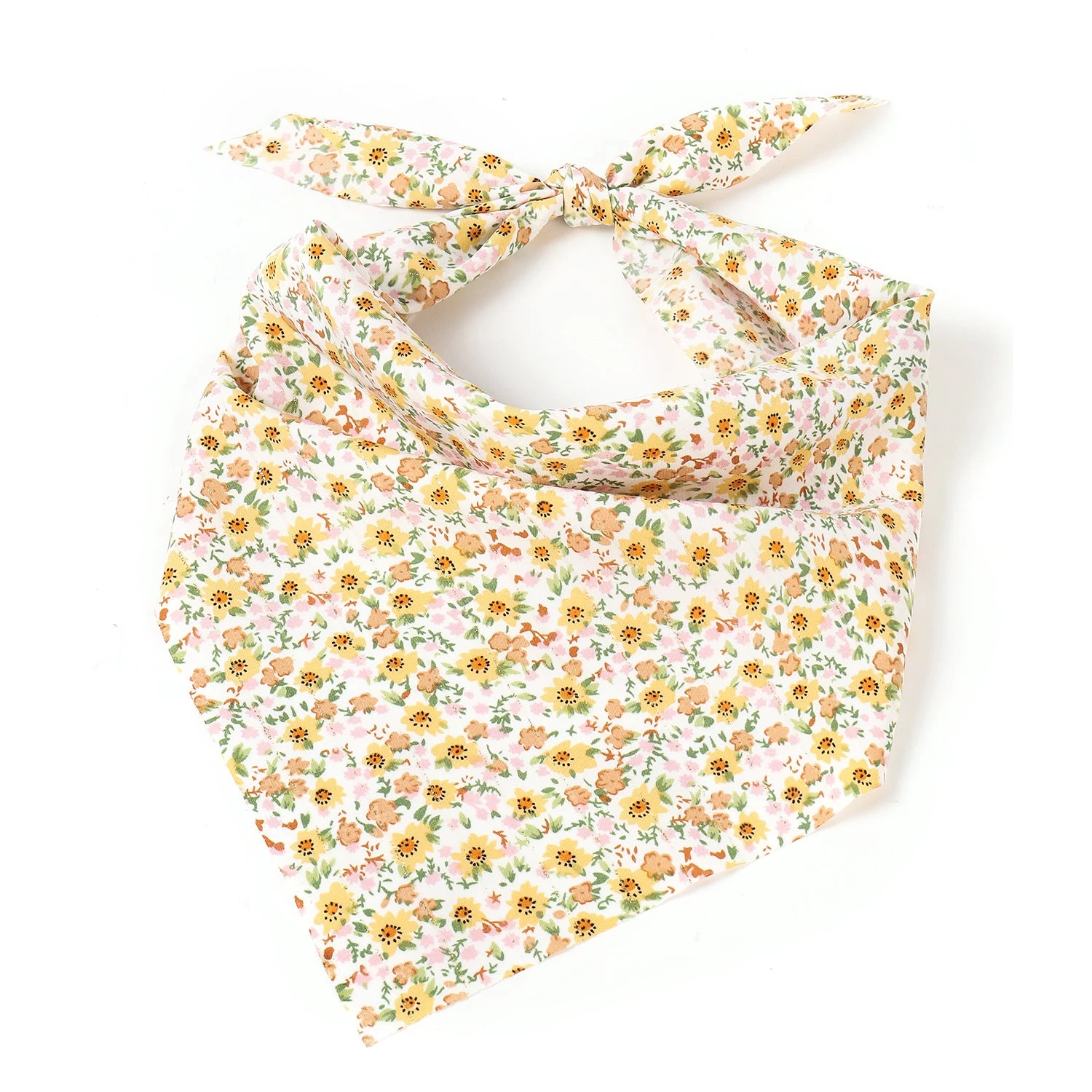Country Flowers Print Tie-up Triangle Scarf - Image 7
