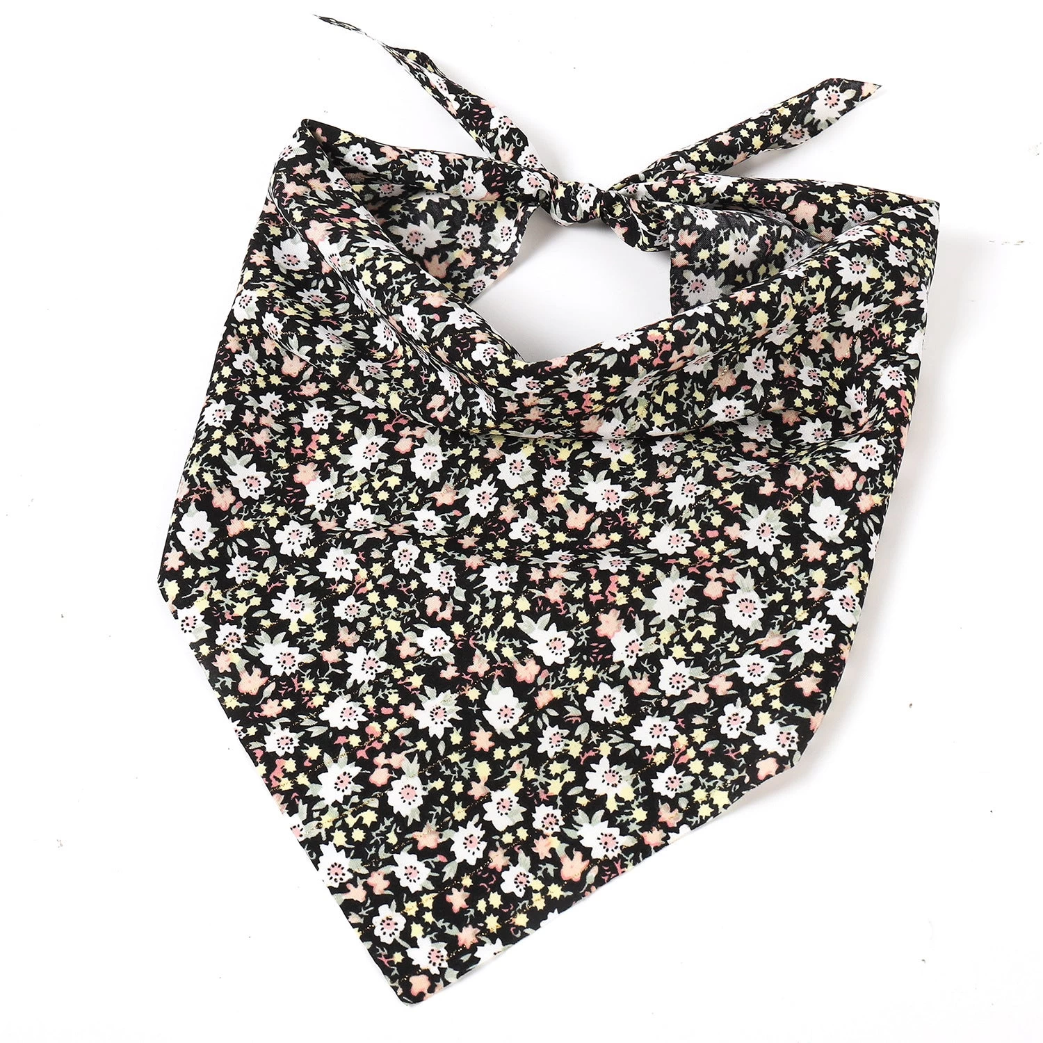 Country Flowers Print Tie-up Triangle Scarf - Image 2