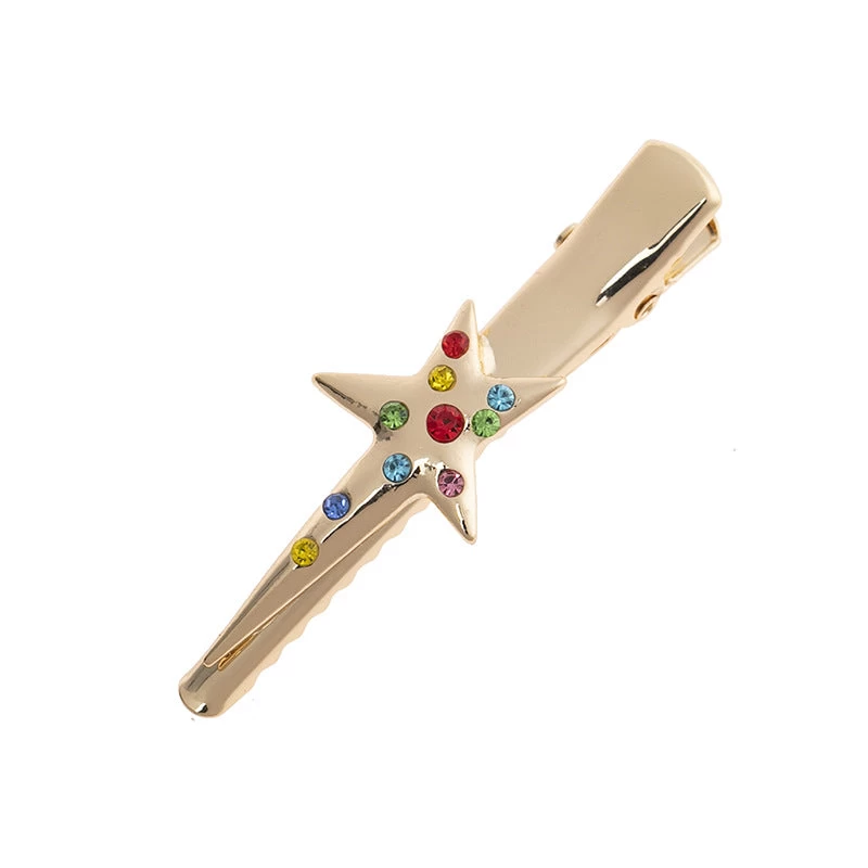 Multicolour Rhinestones Metal Star Ibis Hair Slide - Image 2