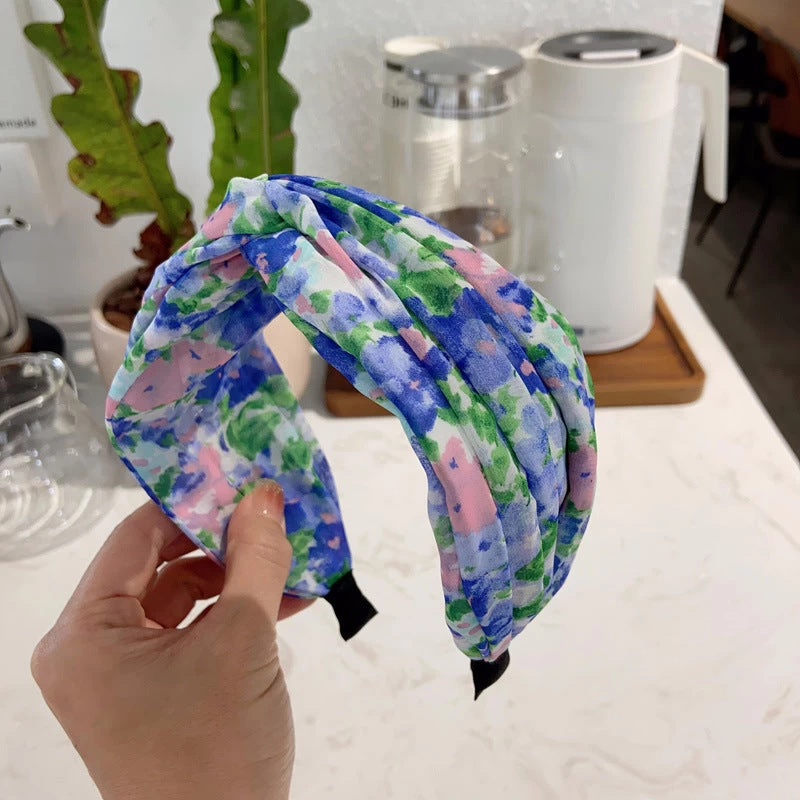 Floral Sheer Chiffon Twist Top Headband