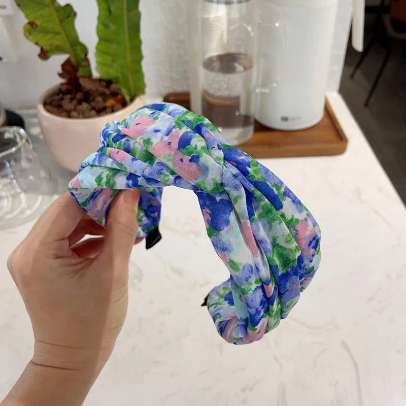 Floral Sheer Chiffon Twist Top Headband - Image 4