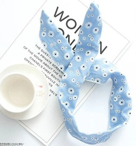 Flowers Print Cotton Twist Hair Scarf