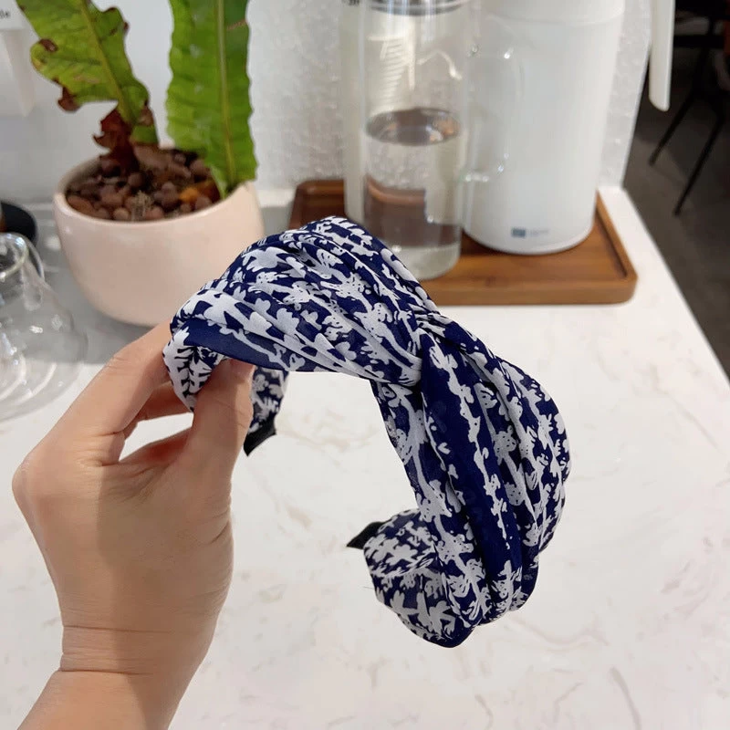 Floral Sheer Chiffon Twist Top Headband - Image 6