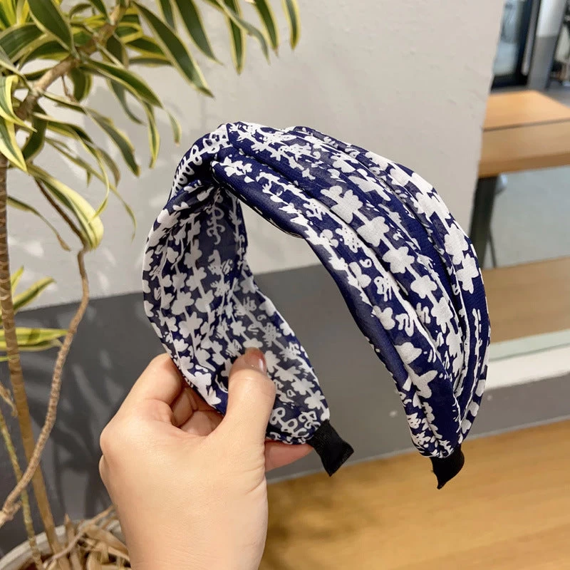 Floral Sheer Chiffon Twist Top Headband - Image 7